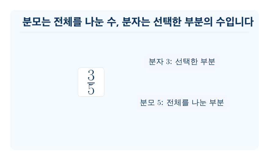 분수 개념을 설명하는 수학 도식