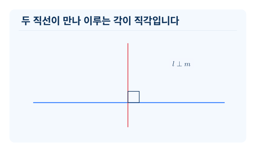 수직 개념을 설명하는 수학 도식